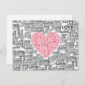 Liebe Herz Postkarte (Vorne/Hinten)