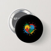 Liebe Herz Puzzle Piece Akzeptanz Autismus Awarene Button (Vorne & Hinten)