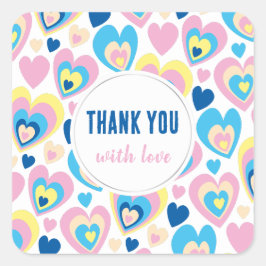 Liebe Herz. Quadratischer Aufkleber