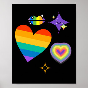 Liebe Herz- Regenbogen. LGBTQ-Pride Poster