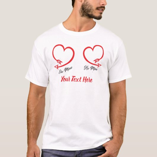 Liebe & Herz Romantisches Design T-Shirt (Vorderseite)