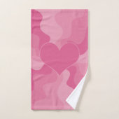 Liebe Herz - Rosa Badhandtuch Set (Handtuch)