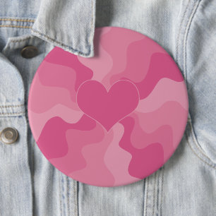 Liebe Herz - Rosa Button