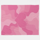 Liebe Herz - Rosa Fleecedecke (Vorderseite (Horizontal))