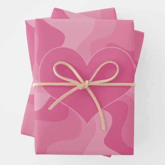 Liebe Herz - Rosa Geschenkpapier Set (Beispiel)