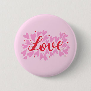 Liebe Herz - rosa und rot Button
