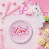 Liebe Herz - rosa und rot Pappteller (Party)