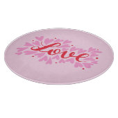 Liebe Herz - rosa und rot Schneidebrett (Ecke)