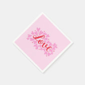 Liebe Herz - rosa und rot Serviette (Ecke)