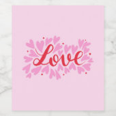 Liebe Herz - rosa und rot Weinetikett (Einzelnes Label)