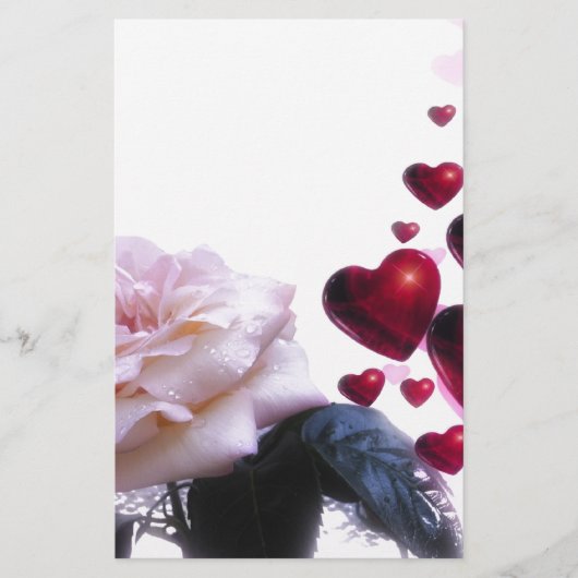 Liebe Herz Rose Blossom Blume Zerstörung Natur Briefpapier (Vorderseite)