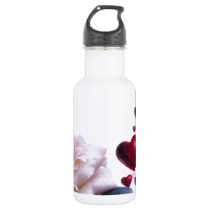 Liebe Herz Rose Blossom Blume Zerstörung Natur Trinkflasche