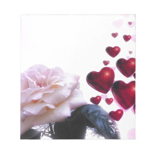 Liebe-Herz-Rosen-Blüten-Blumen-Schicksals-Natur Notizblock