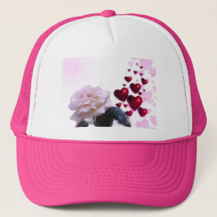 Liebe-Herz-Rosen-Blüten-Blumen-Schicksals-Natur Truckerkappe
