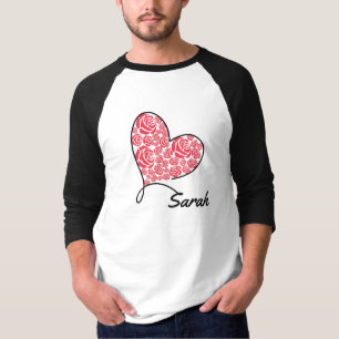 Liebe Herz & Rosen - Maßgeschneidert T-Shirt