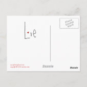 Liebe Herz rote Postkarte (Rückseite)