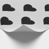 Liebe Herz Schwarzer Glitzer Valentine Geschenkpapier (Ecke)