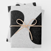 Liebe Herz Schwarzer Glitzer Valentine Geschenkpapier Set (Beispiel)