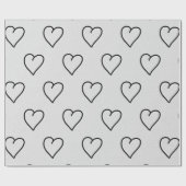 Liebe Herz Schwarzer Glitzer Valentine Wrapping Pa Geschenkpapier (Flach)
