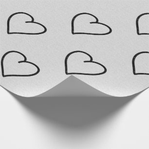 Liebe Herz Schwarzer Glitzer Valentine Wrapping Pa Geschenkpapier