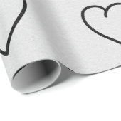 Liebe Herz Schwarzer Glitzer Valentine Wrapping Pa Geschenkpapier (Rolleneckpunkt)