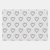 Liebe Herz Schwarzer Glitzer Valentine Wrapping Pa Geschenkpapier Set (Vorderseite 3)