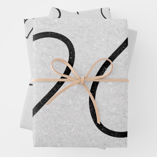 Liebe Herz Schwarzer Glitzer Valentine Wrapping Pa Geschenkpapier Set (Beispiel)