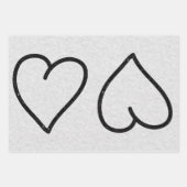 Liebe Herz Schwarzer Glitzer Valentine Wrapping Pa Geschenkpapier Set (Vorderseite)