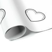 Liebe Herz Schwarzes Valentin Geschenkpapier (Rolleneckpunkt)