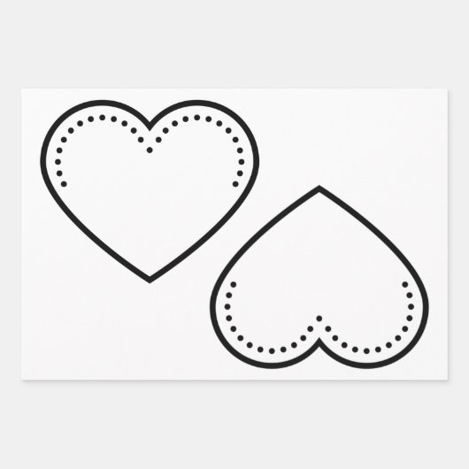 Liebe Herz Schwarzes Valentin Geschenkpapier Set (Vorderseite)