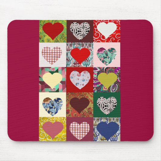 Liebe-Herz-Steppdecke Mousepad (Vorne)