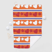 Liebe Herz-Sterne-Streifen Golfhandtuch (Insitu)