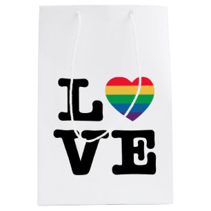 Liebe-Herz-Stolz-Geschenk-Tasche Mittlere Geschenktüte