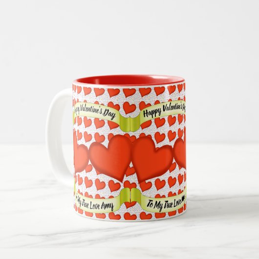 Liebe Herz-Tasse Zweifarbige Tasse (Vorderseite Links)