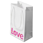 LIEBE Herz-Text-Geschenktasche Kleine Geschenktüte (Rückseite Schrägansicht)