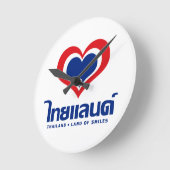 Liebe [Herz] Thailand ♦ Thai-Sprachschrift ♦ Runde Wanduhr (Winkel)