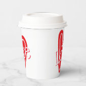 Liebe Herz Typografie Papiertasse Pappbecher (Links)