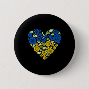 Liebe Herz Ukraine Sonnenblume ukrainischer Friede Button