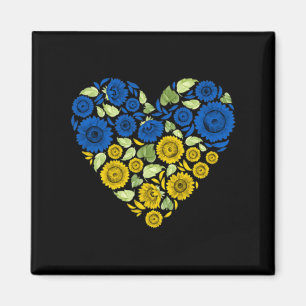 Liebe Herz Ukraine Sonnenblume ukrainischer Friede Magnet