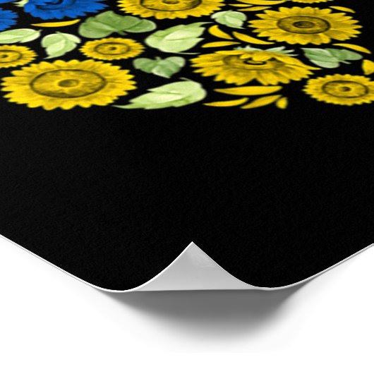 Liebe Herz Ukraine Sonnenblume ukrainischer Friede Poster (Ecke)