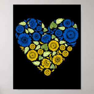 Liebe Herz Ukraine Sonnenblume ukrainischer Friede Poster