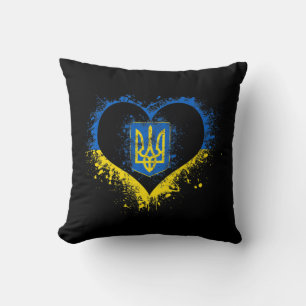 Liebe Herz Ukraine ukrainische Flagge Stand mit de Kissen