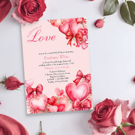 Liebe Herz und Bows Bridal Dusche Einladung