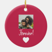 Liebe! Herz und Foto Valentine Keramik Ornament (Hinten)