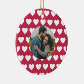 Liebe! Herz und Foto Valentine Keramik Ornament (Rechts)