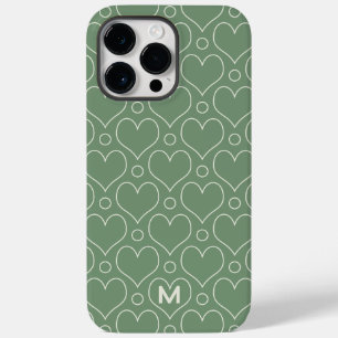 Liebe Herz und Polka Dots Muster in grün Case-Mate iPhone 14 Pro Max Hülle