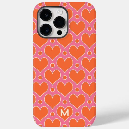 Liebe Herz und Polka Dots Muster in Rosa, Orange Case-Mate iPhone Hülle (Rückseite)