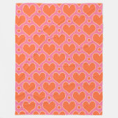 Liebe Herz und Polka Dots Muster in Rosa, Orange Fleecedecke (Vorderseite)