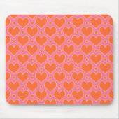 Liebe Herz und Polka Dots Muster in Rosa, Orange Mousepad (Vorne)