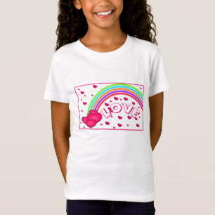 Liebe - Herz - und Regenbogen Mädchen T - Shirt